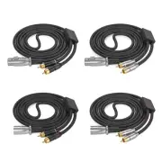 3Pin to 2RCA Y Splitter Patches Cable Unbalanced 2RCA Male to 3Pin Male/Female