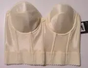 Dominique Noemi Strapless Longline Bra 40C 40 C Backless Underwire 6377 Ivory