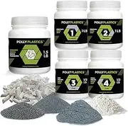Polly Plastics Rock Tumbler Tumbling Media Grit Kit & Ceramic Filler in Heavy Duty Resealable Bags