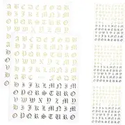 DECORNIJIA 5sheets Self-Adhesive Nail Decal Stickers Cute Alphabet Patterns for Nail Art for Manicure for Women