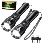 Rechargeable Flashlights 2 Pack, 990,000 Lumens Super Bright Flashlight Black