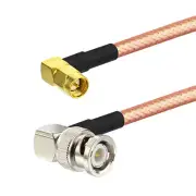 5-pcs BNC Male Right Angle to SMA Male Right Angle RG142 Pigtail Cable 20 inch