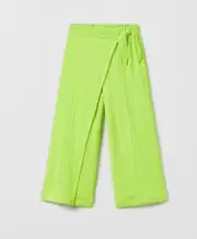 ZARA KIDS GIRL TEXTURED PAREO PANTS LIME GREEN 3789/605 SZ 11-12