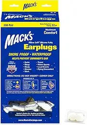 Mack's Mouldable Pillow Soft Silicone EarPlugs Bulk 200 Pairs