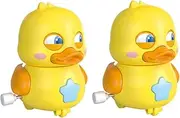 Kisangel 2pcs Cartoon Clockwork Duck for Fun Shaped Wind Up Playthings Engaging Animal for Boys and Portable and Lightweight Educational