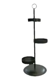 Partylite Tealight Black Metal Candle Holders Three Tiers Loop Handle P9615 Set