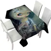Alice Fairytale Painting Looking Glass White Queen Tablecloth
