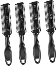 4Pcs Double Side Haircutting Comb Durable Haircut Supplies for Easy Styling Texturizing Lightweight Convenient Haircut Accessories for Home Salon Use