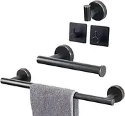 TocTen 5 PCS Bathroom Hardware Set SUS304 Stainless Steel-Towel Rack Set Include Lengthen Hand Towel Bar+Toilet Paper Holder+3 Robe Towel Hooks Bathroom Storage Accessories Towel Bar Set(Bronze,16IN)