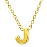 Gold plated Sterling silver Letter J Pendant Necklace