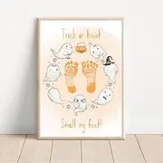 Babys First Halloween Keepsake Halloween Footprint Art Halloween Kid Craft Halloween Handprint Art Halloween Activity Keepsake Memory
