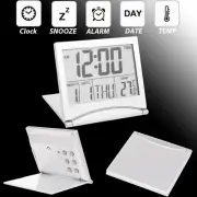 USA Large Digital LCD Folding Travel Alarm Clock with Thermometer Calendar Timer