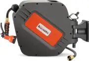 Retractable Garden Hose Reel, 1/2'' X 65Ft+6Ft Hose Reel Wall Mount with 9 Funct