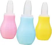 Vaguelly 3pcs Silicone Nose Safe Snot Vacuum Cleaner Easy Control for Newborns Convenient Sanitary Care Products Yellow