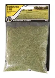 Woodland Scenics FS623 Static Grass 7mm Light Green NEW The Field System