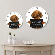 Dachshund Wall Clock Puppy Hanging Clock Practical Arabic Numerals Cute Wall