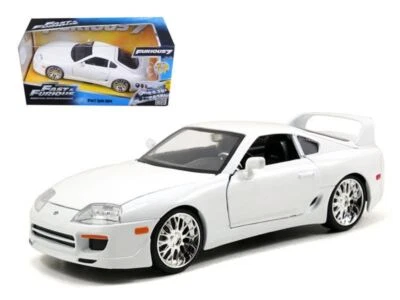 1:24 Brian's Toyota Supra A80 -- Gloss White -- Fast & Furious JADA