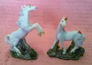 Unicorn Statuettes Fantasy Mythical Figurine Decorative Ornament-B (set of 2)