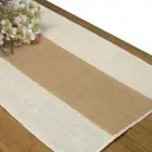 Burlap Jute Table Runner 48" Farmhouse Woven Fabric, Light Edge