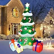 AvviKro Christmas Inflatables Outdoor Decorations 7 FT Inflatable Christmas Tree Built-in LED Lights Inflatable Christmas Decorations for The Yard Garden (Star Projection)