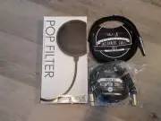 NEW BLUECOIL RECORDING ACCESSORIES MICROPHONE XLR & POP FILTER, INSTRUMENT CABLE
