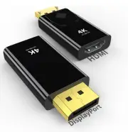 4K DisplayPort to HDMI Adapter 2-Pack, Black