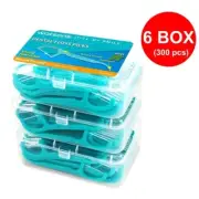 6BOX(300PCS) Watsons Mint Round Thread Dental Floss Picks Teeth Cleaner Flosser