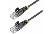 StarTech.com 1.5m Slim CAT6 Patch Cable Black Snagless Gigabit Ethernet