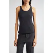 BITE Studios Luca Sheer Organic Cotton Tank in Black at Nordstrom, Size Small