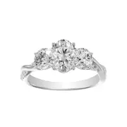 Bevilles Triple Oval Stone ring with 2.00ct of Laboratory Grown Diamonds in 18kt White Gold