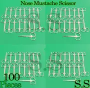 100 Safety Scissors Mustache,Nose, Ear Hair Pet Grooming, Manicure 3.5" STRAIGHT
