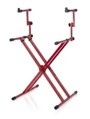 Gator - GFW-KEY-5100XRED - Deluxe Two Tier X Style Keyboard Stand - Nord Red