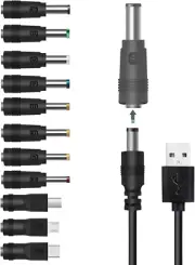 Gutreise USB to DC Power Cable,11 Connectors Adapter for HUB Splitter,Mini Fans,