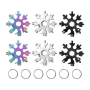 6Pcs 18 in 1 Snowflake Multi Tool Portable Stainless Steel Wrench Bottle2358