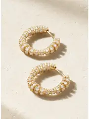 [By Pariah] By Pariah - Helix 14-karat Recycled Gold Diamond Hoop Earrings - One size One size Gold