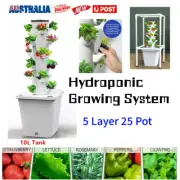 Hydroponic Growing System Tower 5Layer 25Pot w/LED Grow Light Smart Herb Garden