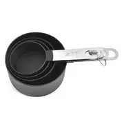 Black 4pcs Stainless Steel Measuring Cups & Spoons Set