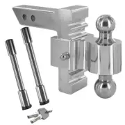 6" Rapid Hitch Adjustable 2" Receiver Hitch Drop 1-7/8" & 2" Combo Ball w/ Locks