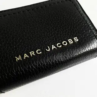 美國百分百【全新真品】MARC JACOBS 皮夾 短夾 皮革 專櫃精品 MJ 雙層 錢包 LOGO 黑色 CL34