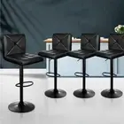 NEW MyBar Bar Stools PU Criss Cross Style Black Set 4pc