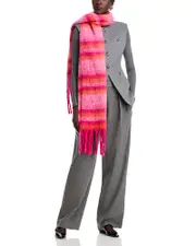 Lulla Stripe Monochrome Chunky Tassel Scarf