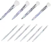 [Ciieeo] 10pcs Set Makeup Brush Eyeliner Brush Eyeshadow Foundation Brush Art Contour for Makeup Eyebrow Brush Powder Brush Blush Brush Eye Shadow Brush White Clean