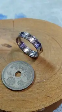 在飛比找Yahoo!奇摩拍賣優惠-戒指　尾戒　十錢日本錢幣手工客製化  綁皮繩可當墬子