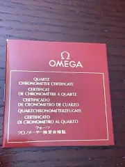 Omega Watch Quartz Chronometer Certificate Manual / Brochure