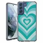 For Samsung Galaxy S20 S21 S23 S24 FE 5g TPU Case+Glass(Wild-Heart Teal)