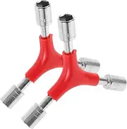 Milisten 2Pcs Y Shaped Way Wrench for Bicycle Repair Portable External Socket Spanner Tool for Efficient Bike Maintenance and Quick Repairs