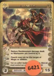 (6421) FIVARTH 5/10/25/25/15 Super Rare Foil Chaotic Card - Unused Code