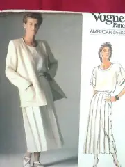 Vintage VOGUE 1985 Jacket Skirt Top Pattern #1507 DESIGNER CALVIN KLEIN UNCUT 8