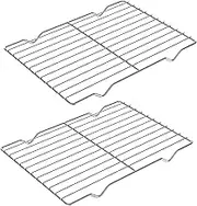 Adorila 2 Pack Cooling Rack for Baking, 8.3" x 11.4" Stainless Steel Grill Rack, Small Grid Baking Rack for Baking Cooking Roasting Oven (Silver)