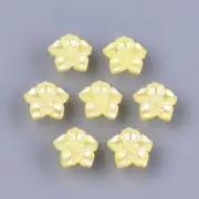 10 Pearl Yellow Flower Buttons 17mm Shank A30-3 AUSSIE SELLER